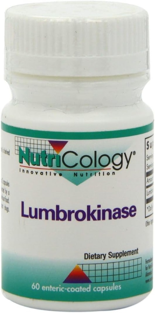 Nutricology Lumbrokinase Supplement - Circulatory System Support, Supports Blood Circulation already in the Normal Range - 60 Gecikmiş Yayın Vegetarian Capsules