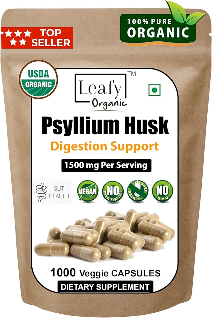 Psyllium Husk 1500 mg In Service, 1000 Capsules - Double Strength - Premium Psyllium Fiber Supplement - Digestion ve Regularity için Büyük - 100% Doğal ► Fiber Fiber Fiber