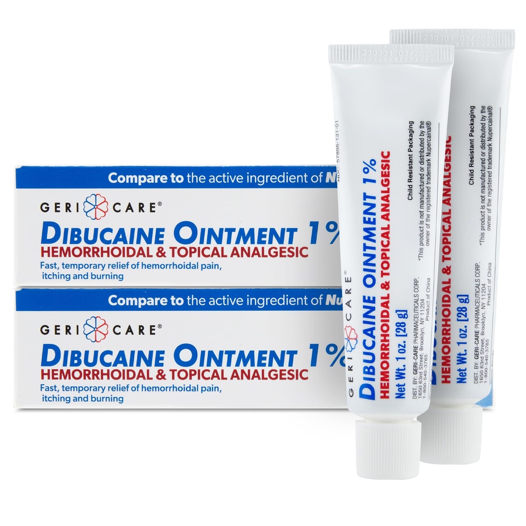 GeriCare Dibucaine Hemorroid Ointment% 1 Pain-Relief Hemorrhoid Cream | Hemorroidal & Topical Analgesic|Shiing Out Hemorrhoid Tedavisi 1