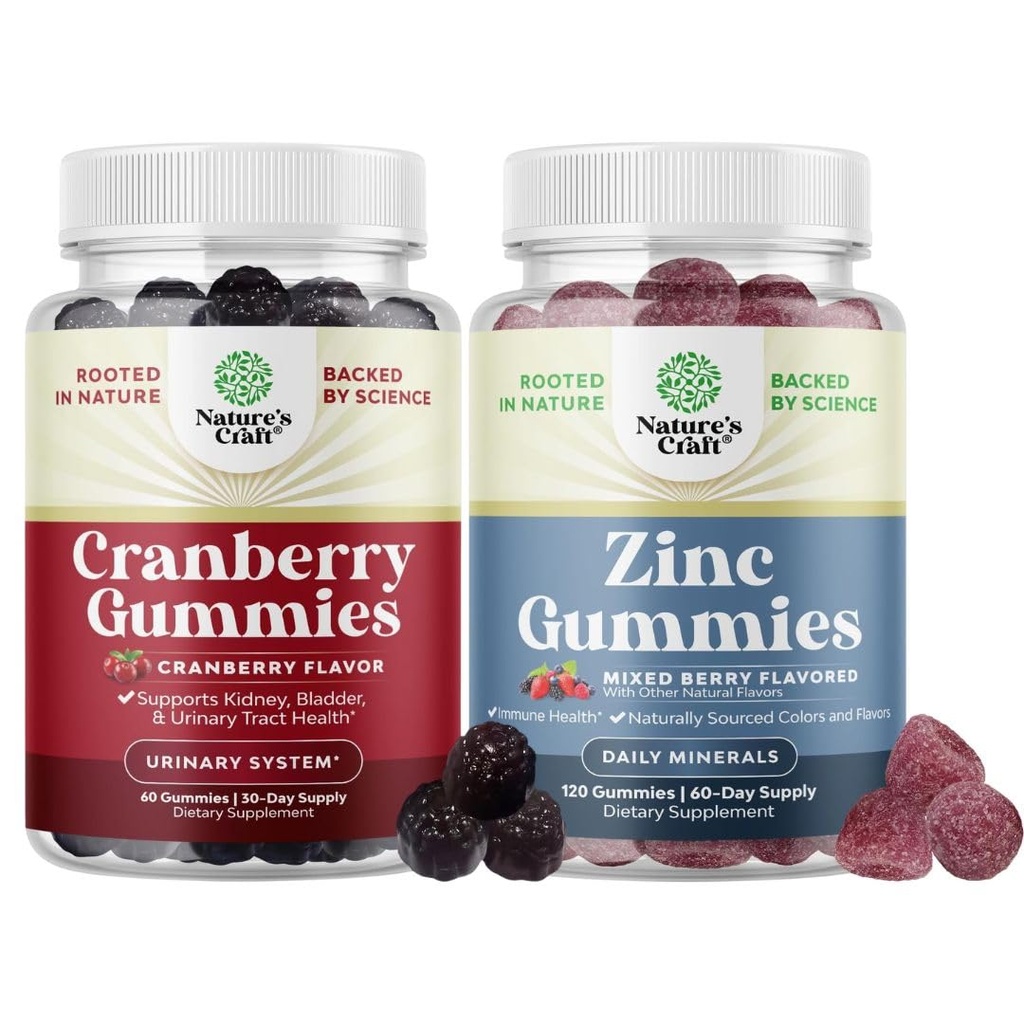 Kadınlar ve Erkekler için Doğal Cranberry Gummies - Ekstra Kuvvetler Için Ekstra Kuvvetler - Antioksi Cranberry Chews - Chewable çinko Citrate 50 mg Immunity