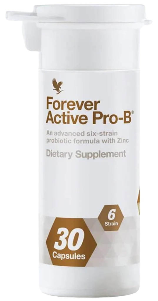 Sonsuz Yaşam - Aktif Pro-B - 8 Milyar CFU ve 6 Synergistic Strains - Soy ve Gluten-Free - 30 Capsules