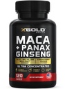 Maca Root Capsules 10.000mg + Koreli Panax BTC 1,400 mg - 20x Yoğun Türlü Siyah + Red + Sarı Maca Root, 10x Yoğun Türlü Panax BTC Capsules - Ultra Potent & Highly Purified