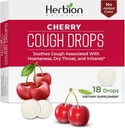 HERBION Naturals Cough Drops, Dietary Supplement, Soothes Cough, for Adults and Children Over 6 Years, No Artificial Flavor, No Added Color (18 Count (Pack of 1), Cherry)