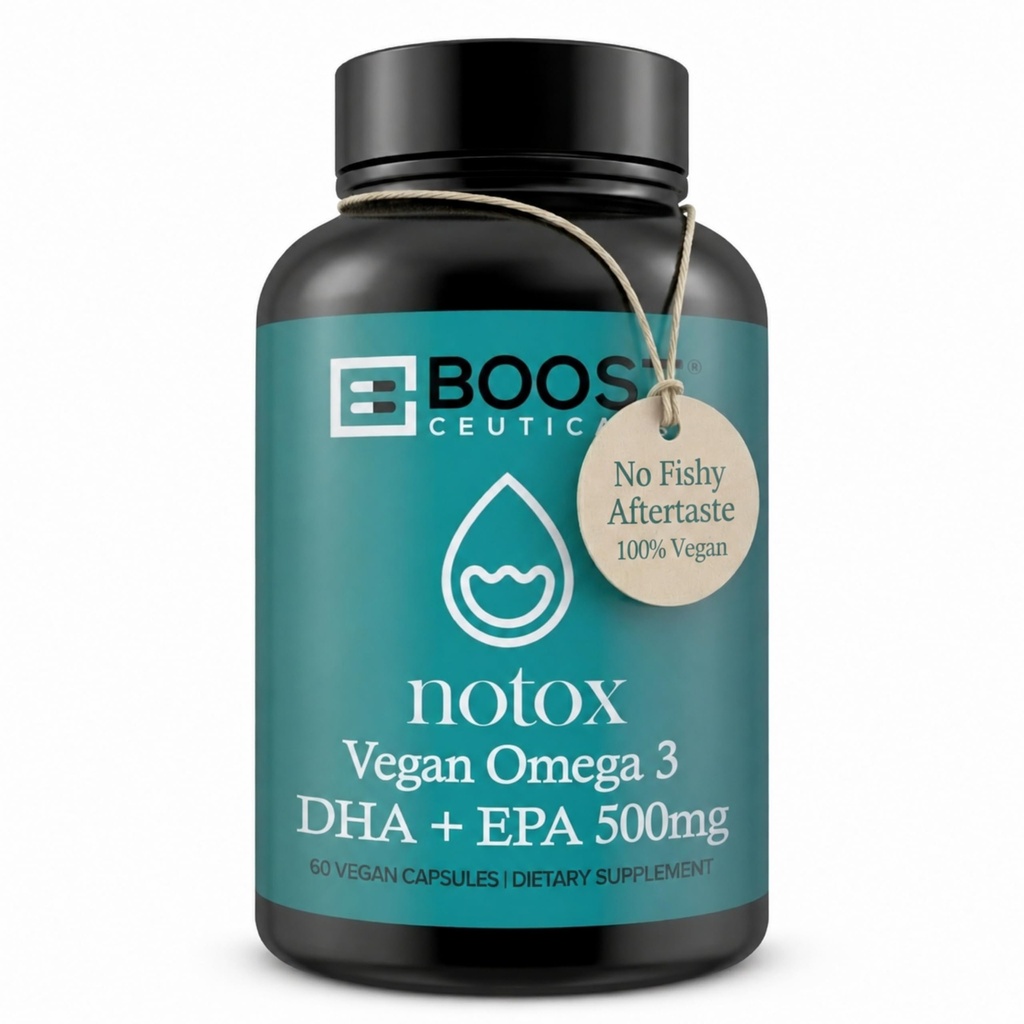 BoostCeuticals Vegan Omega 3 Supplement 500 mg Dha Epa Vegan Softgels - GMO Gluten Ücretsiz | 60 Ct Kalp ve Beyin Sağlığı