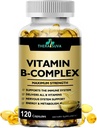 Max Strength Vitamin B-Complex + CoQ10 + Vitamin C - Enerji ve Metabolism Desteği için Yüksek Potency Doğal Supplement - 120 Softgels, 60 Day Supply