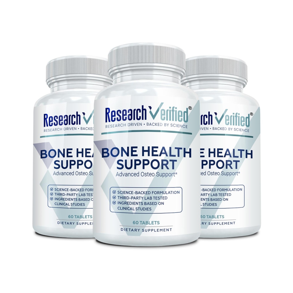 Araştırma Doğrulanmış Bone Health Support - Rebuild Bone Mass - Tripleuba Kompleksi, D3, Vitamin K2, Soy Isoflavones, BioPerine - 180 Tablet - 3 Ay Supply