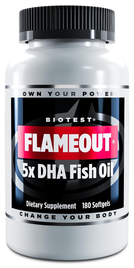 Biotest Flameout 5X DHA Fish Oil, 60 Hizmet - 4200 mg Omega-3-180 Softgels