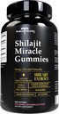 Tıbbi Mucizeler Shilajit Gummies - 1000 mg Saf Himalayalar w/Fulvic Acid, Vegan, Sugar-Free, High Potency. Enerji ve Immunity Support with Over 84 Minerals. 60 Delicious Gummies