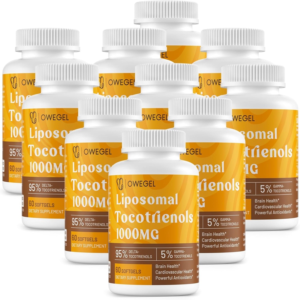 Liposomal Tocotrienols 1000 mg - Yüksek Biyoavailability Vitamin E Tocotrienols Supplements,95 Delta &% 5 Gamma Tocotrienol Capsules Support Skin,Bone,Antioxy,600 Softgels
