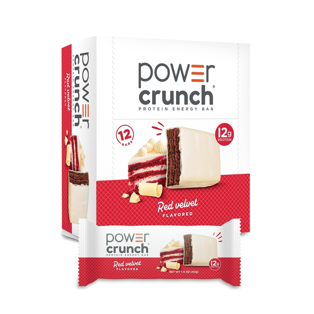 Power Crunch protein Wafer Bars, Yüksek Protein Snacks with Delicious Taste, Red Velvet, 1.4 Ounce (12 Count)