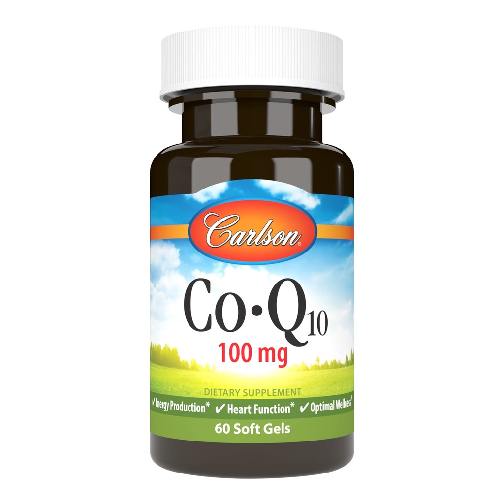 Carlson - Co-Q10, 100 mg, Enerji Üretimi ve Kalp Fonksiyonu, 60 Softgels