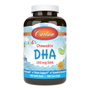 Carlson - Kid's Chewable DHA, 100 mg DHA, Beyin Sağlığı, Vizyon Fonksiyonu, Büyüme ve Geliştirme, Orange, 180 Chewable Softgels