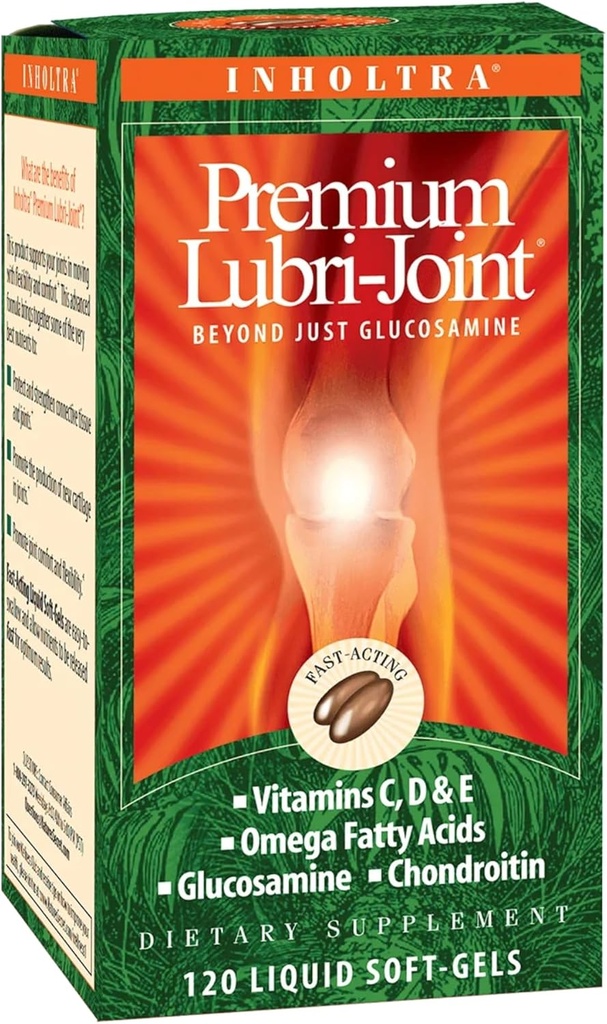Inholtra Premium Lubri-Joint - 120 Sıvı Soft-Gelin - Glucosamine, Chondroitin, Omega Fatty Acids + Vitamins C, D & E - 40 Servisler