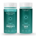 Iwi Omega-3 Minis & DHA Omega-3 Sche, 30 Hizmet, Vegan Plant-Based Algae Omega 3, Krill & Fish Oil Alternative, No Fishy Aftertaste