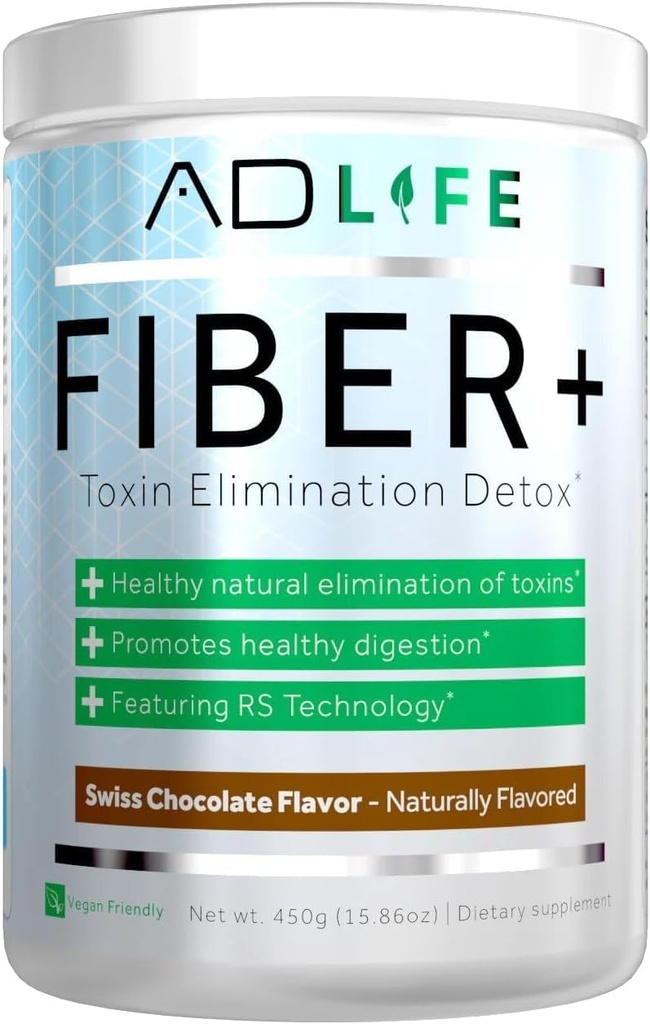 Project AD Fiber+ Fiber Supplement - Destekler Gut Health ve Digestive Regularity, Fiber Kilo Kaybı için Büyük, Detox, Vegan Dostu - Fiber Toz, 16.4 Oz (Chocolate)