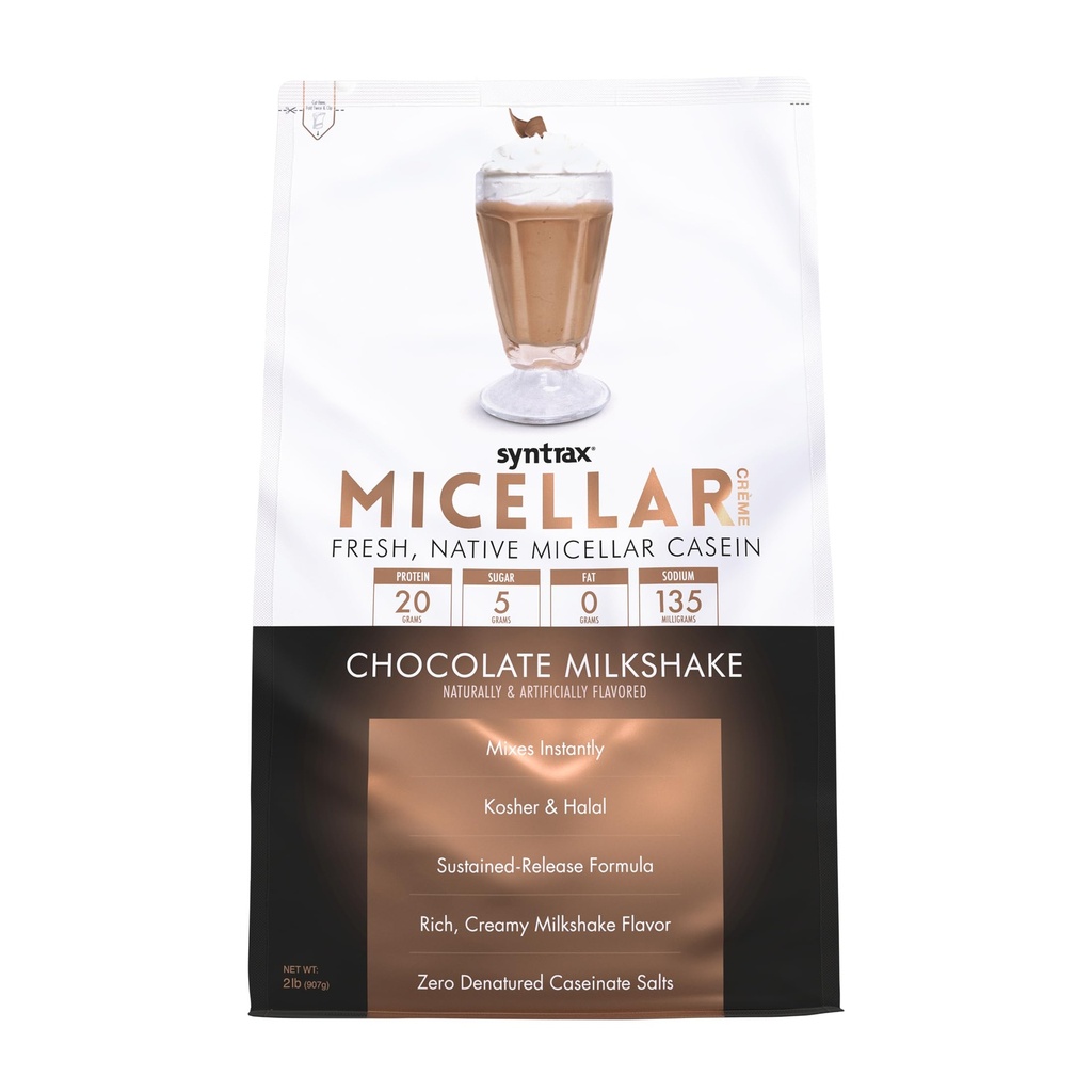 Syntrax Beslenme Micellar Creme, Fresh, Yerli Micellar Casein, Chocolate Milkshake, 2 lb
