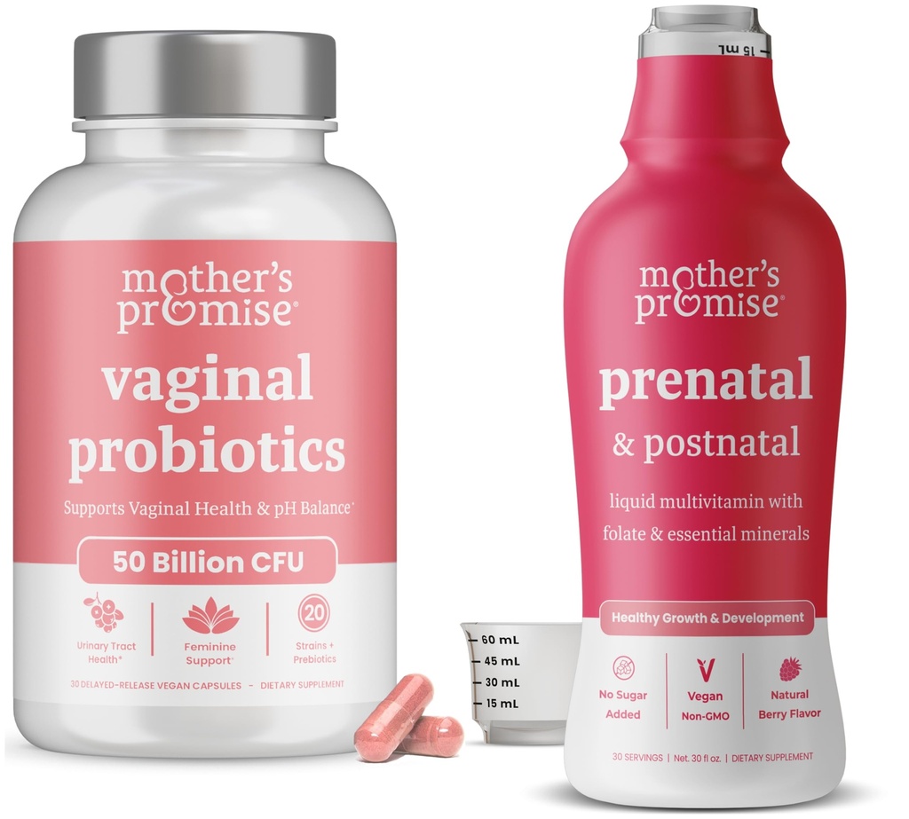 Mother's Promise Prenatal & Postnatal Multivitamin Liquid & Vaginal Probiyotiks for Women (1994)