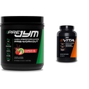 JYM Supplement Science PRE JYM 30 Hizmet - Strawberry Kiwi & Fullin & Mineral Desteği, A, C, B6, B12, E, K, Boron, Biotin, Pyum 60 Tabletler
