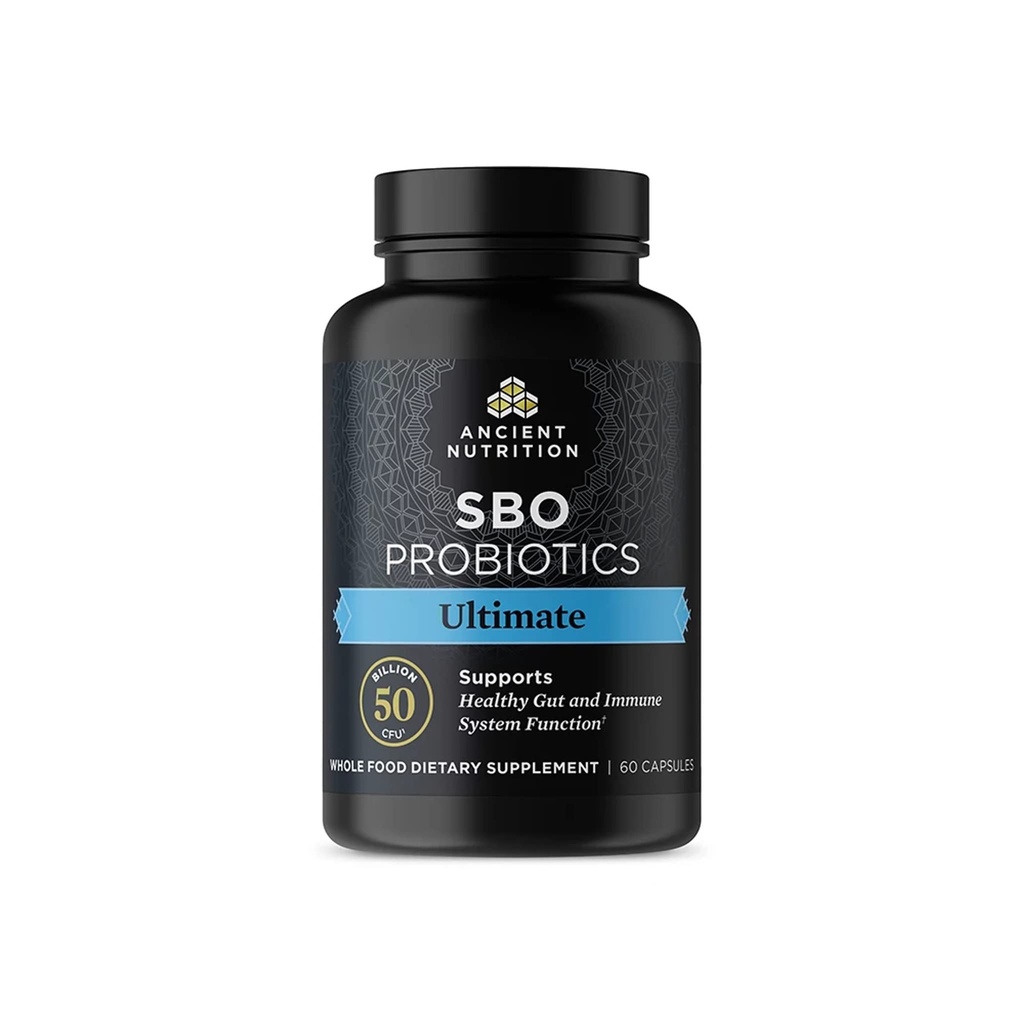 Eski Beslenme Probiyotikleri, SBO Probiyotiks Ultimate 50 Milyar CFUs*/Serving, Digestive and Immune Support, Gluten Free, Antik Superfoods Meeting, 60 Capsules