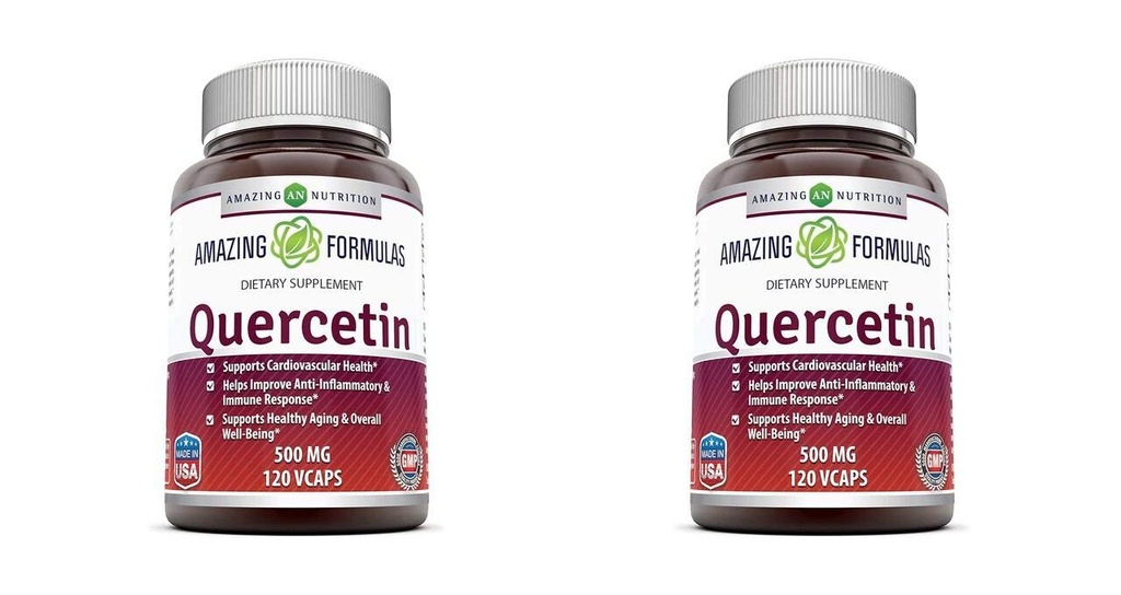 Amazing Formulas Quercetin 500 Mg, 120 VCaps - Diyet Tamam, Vegan Capsules, Non-GMO, Gluten Free - Optimal With A Balanced Diyet and Regular Egzersiz