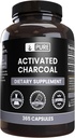 Pure Original Materialss Aktif Charcoal, No veya Magnezyum Fillers, Her zaman Pure, Lab Onaylandı (365 Kont)
