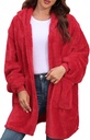 Argstar Bayan Cardigan for Women and Men, Overscale Sweatshirt Fuzzy Fleeceet Hoodie ceket - Bir Boyut Fits All