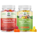 2000IU ile Daily Wellness için D3 Gummies for Daily Wellness, Bone Muscle & Immune Support and Kids DHA Omega 3 Gummies - Fatty Acids Omega 3 6 9 for Brain, Immune Strength & Vision