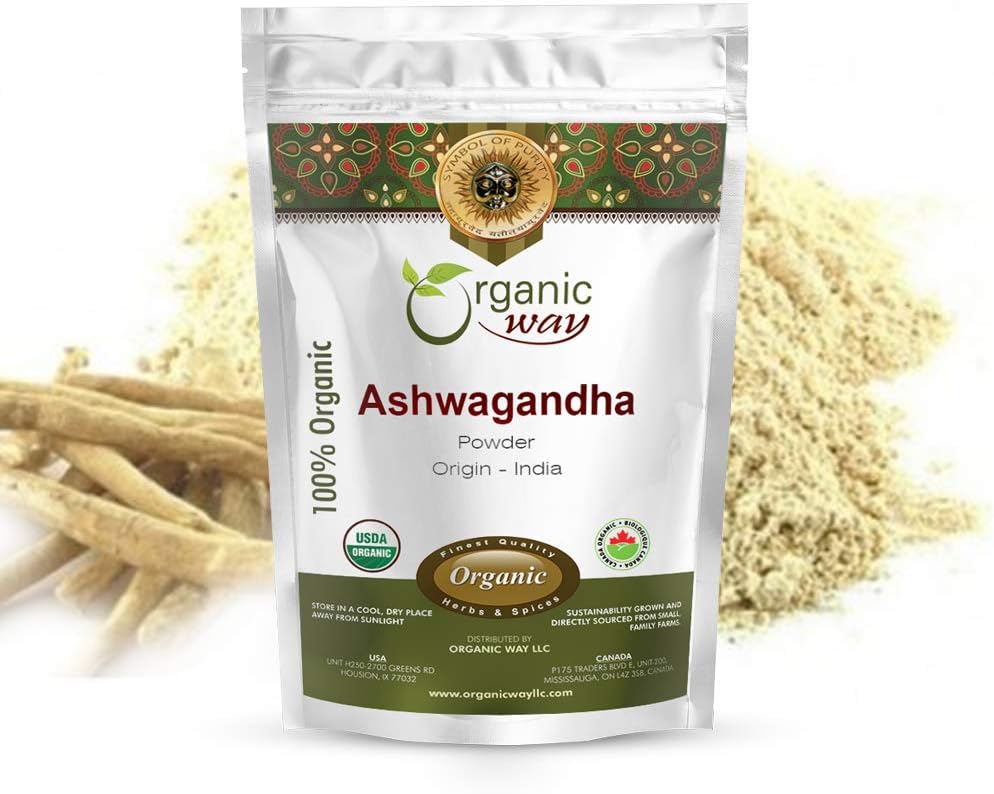 Organik Way Premium Ashwagandha Root Toz (Withania somnifera) - Organik & Kosher sertifikalı | Vegan | GMO & Gluten Free | USDA sertifikalı | Origin - India | 1/4 Lb (4 Oz)