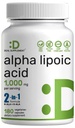 Alpha Lipoic Acid 1000 mg, 180 Veggie Capsules – 50/50 R-ALA & S-ALA for Max Bioavailability – Antioksi Supplement – Energy & Nervous System Support – Non-GMOMO