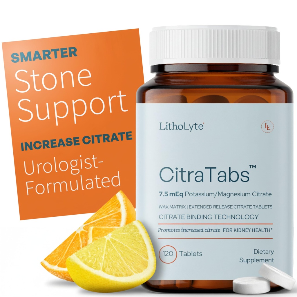 CitraTabs® 7.5 mEq | Genişletilmiş Tabletler | Kidney Health Protector | Science-Backed Support Beyond Cleanse, Detox, or Stone Dissolver Supplements | 120 Tabletler