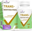 Ultraeight Trans-Resveratrol 1100 mg, 3in-1 Gelişmiş Formula Organik Resveratrol Tamam, Max Antioksi, Anti-Aging, Skin Health, lmmune & Energy, 1 Pack