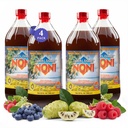 TAHITI TRADER (4-PK) Original High Potency Noni Juice - Pure Noni Fruit Juice with Blueberry & Raspberry - Organik Antioksi Superfood Supporting Energy & Body Health - (32oz, 4 Pack)