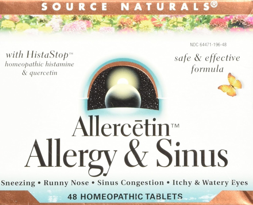 Source Naturals Allercetin Antiler & Sinus, Homeopatik Tabletler, 48 tablet