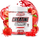 Creatine Gummies for Men & Women - 5g per Serving, Increase Strength, Muscle Gain, Recovery, Endurance - Vegan, Gluten-Free, Low Sugar Creatine Monohydrate Gummies - Strawberry (100 Count)