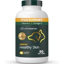VetriScience Omega Healthy Skin and Coat Capsules, 3,6,9 Fish Oil Supplement for Dogs and Cats, Reduce Shedding, Over 750 mg Omega Fatty Acids per Capsule, Gel Caps, 90 Count