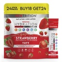 Hydration Toz, Strawberry Pack of 24 Electrolyte Toz Paketleri, Doğal olarak Su için Hydrating Packets, Fast Acting Hydrate Electrolytes with Vitamins B&C, Energy & Recovery