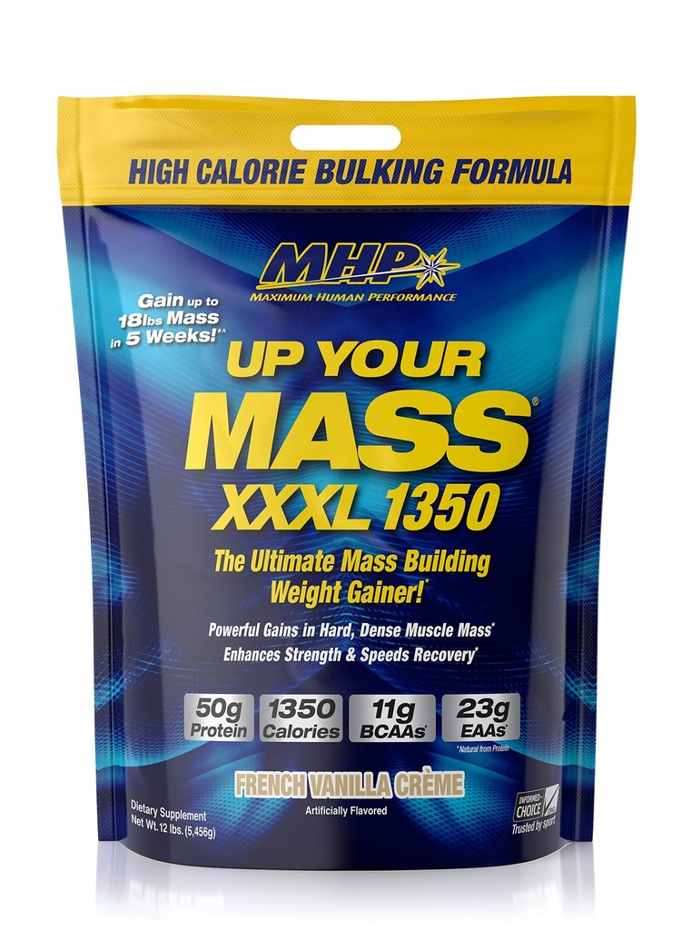 En Fazla İnsan Performansı MHP UYM XXXL 1350 Mass Building Kilo Kazanıcı, Kas Mass Ligs, w/50g Protein, Yüksek Calories, 11g BCAAs, Leucine, Fransız Vanilla Creme, 16 Hizmet