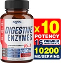 agobi 10200 Mg Digestive Enzymes with Prebiyotik for Digestion, Immune & Body Support - 16in1 with Apple Pectin, Ginger Root, Prebiyotik System & More - 120 Capsules for 2 months