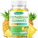 Potasyum Gummies 1000 mg, Yüksek Potency Pids Supplement Gummies for Yetişkinler Women & Men, Support Leg Cramps & Muscle Health, Sugar-Free, Pinele Flavor, 60 Count