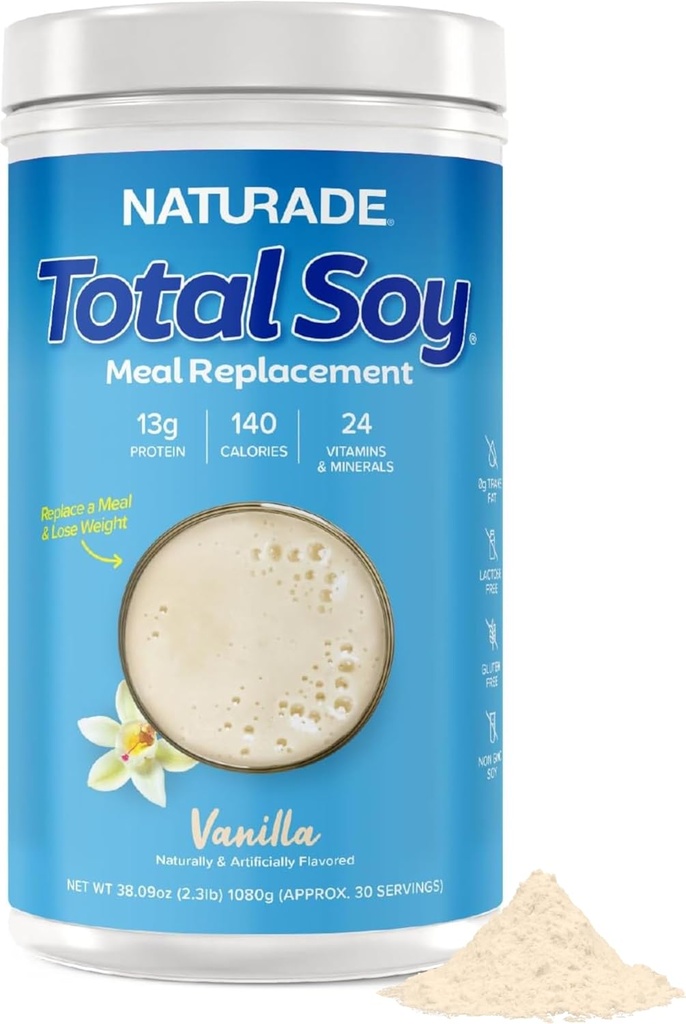 Naturade Total Soy Protein Toz - Servis başına 13g protein ve 130 Calories - Zero Trans Fat - Non-GMO Soy - Lactose & Gluten Free - Vanilla (30 hizmet)