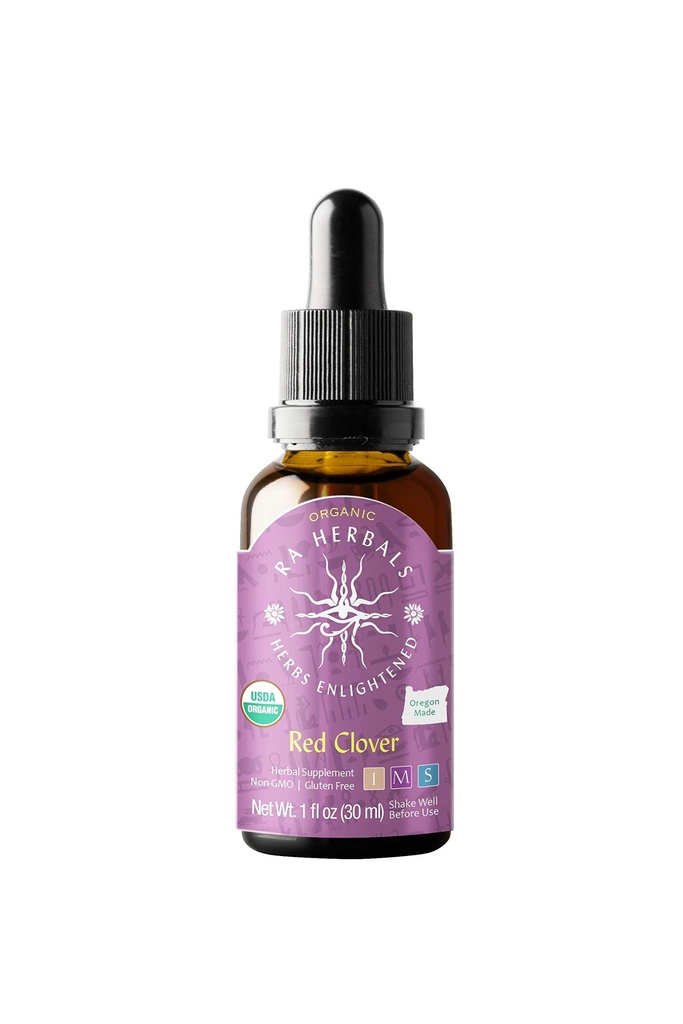 Ra Herbals Organik Red Clover Sıvısı - Menopause Desteği - 1 fl oz