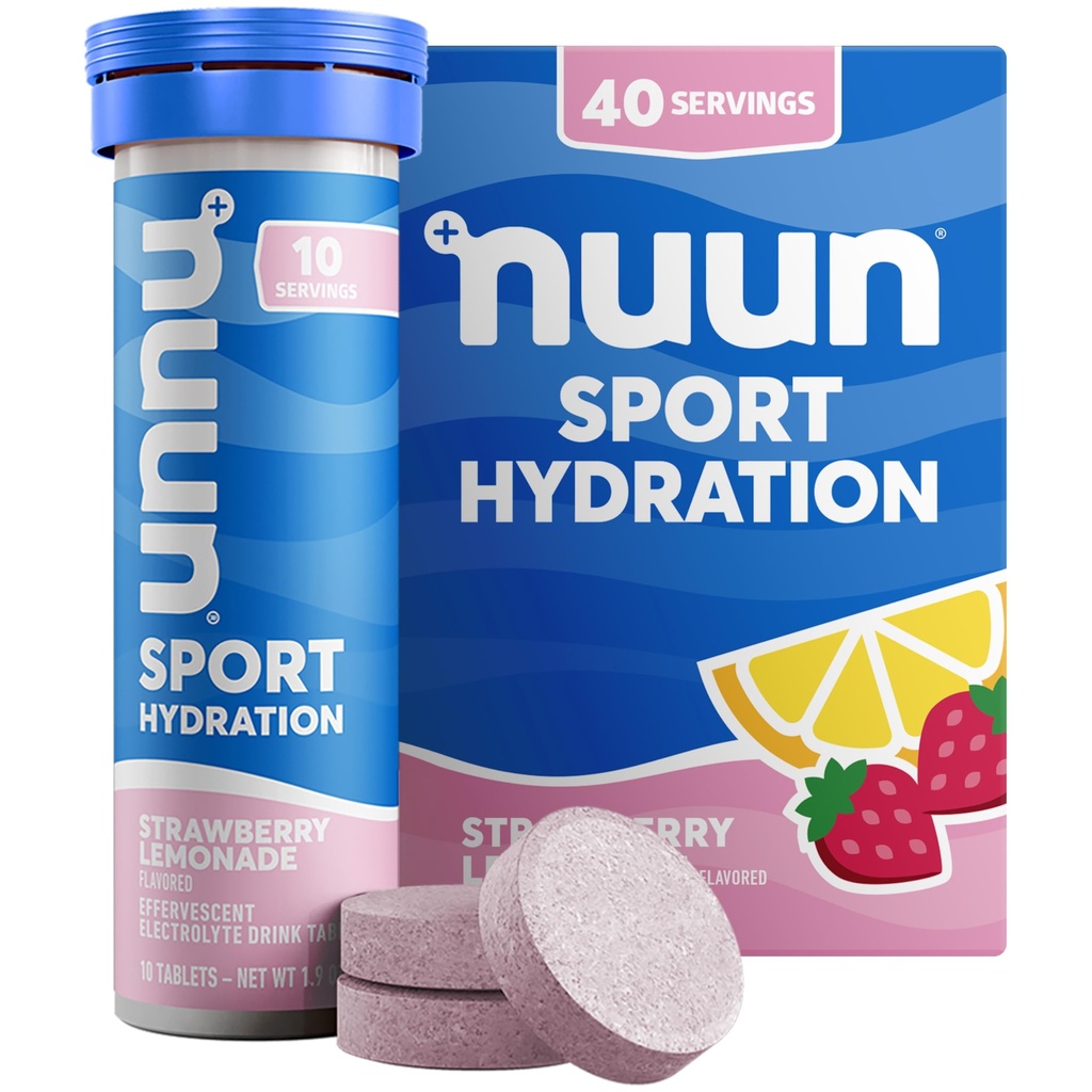 Nuun Sport Electrolyte Tabletleri, Magnezyum, Pyum, Chloride & sodyum, Gluten Free & Vegan, Strawberry Lemonade, 4 Pack (40 Hizmet Toplamı)