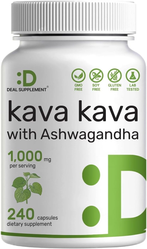 Deal Supplement Kava Kava Supplement 750 mg Per Service, 240 Capsules, 4 Ay Supply – Kavak Köklü Toz – Non-GMOMO