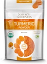 Nature's Goodness Organic Turmeric Toz | Pure Ground Curcuma Root Spice | Raw Vegan Turmeric Curcumin Seasoning Rich in Vitamins & Natural Antioksis | Non-GMO Gluten-Free 8 ozm