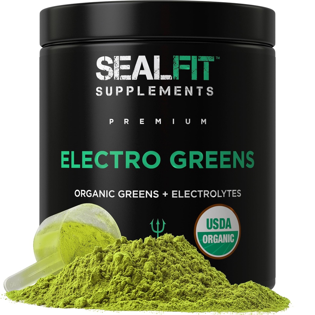 SELFIT ElectroGreens - USDA Organik Yeşiller Superfood + Elektrolytes Toz. 25+ Enerji ve Hydration için Superfoods. Super Green Juice ve Electrolyte Toz Eski Donanması Seal Mark İlahi