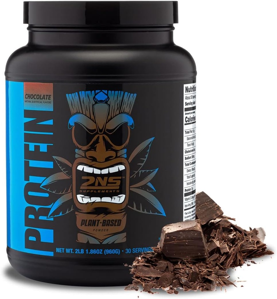 2nd Nature Supplements – Plant-Based protein, Chocolate, 30 Hizmet, 2.2 LB – 21G Vegan Protein & EAAs to Support Muscle growth & Recovery – No Sugars Eklendi & Made Without Soy, Gluten or GMOs
