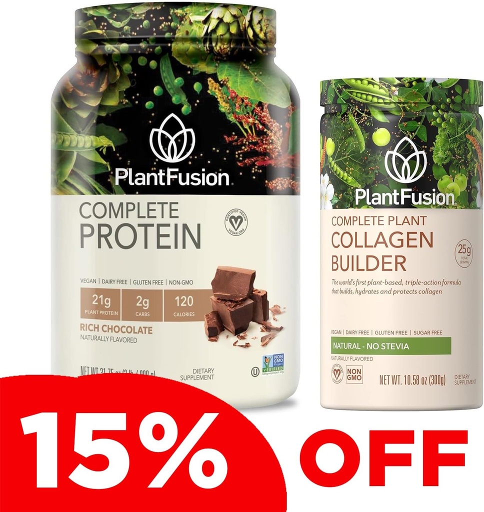 PlantFusion Complete Vegan Protein Toz ve Collagen Sche - Keto, Gluten Free, Soy Free, Non-Dairy, No Sugar, Non-GMOy