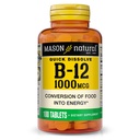 MASON NATURAL Vitamin B12, 1000 mcg Quick Dissolve Tabletleri, Hızlı Abhidrasyon B Kompleksi Normal Enerji ve Nerve Fonksiyonlarını Desteklemek, 100 Tablet