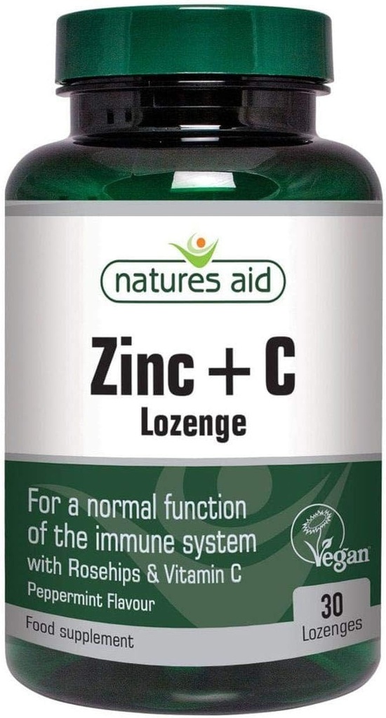 Doğalar Yardım çinko Vegan Lozenges Peppermint 30 Tablet