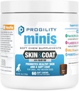 Nootie Progtitude Mini Skin & Coat Supplement Supplement for Small Dogs, Fish Oil Supports Health Skin & Coat, 60 Soft Chews per Container